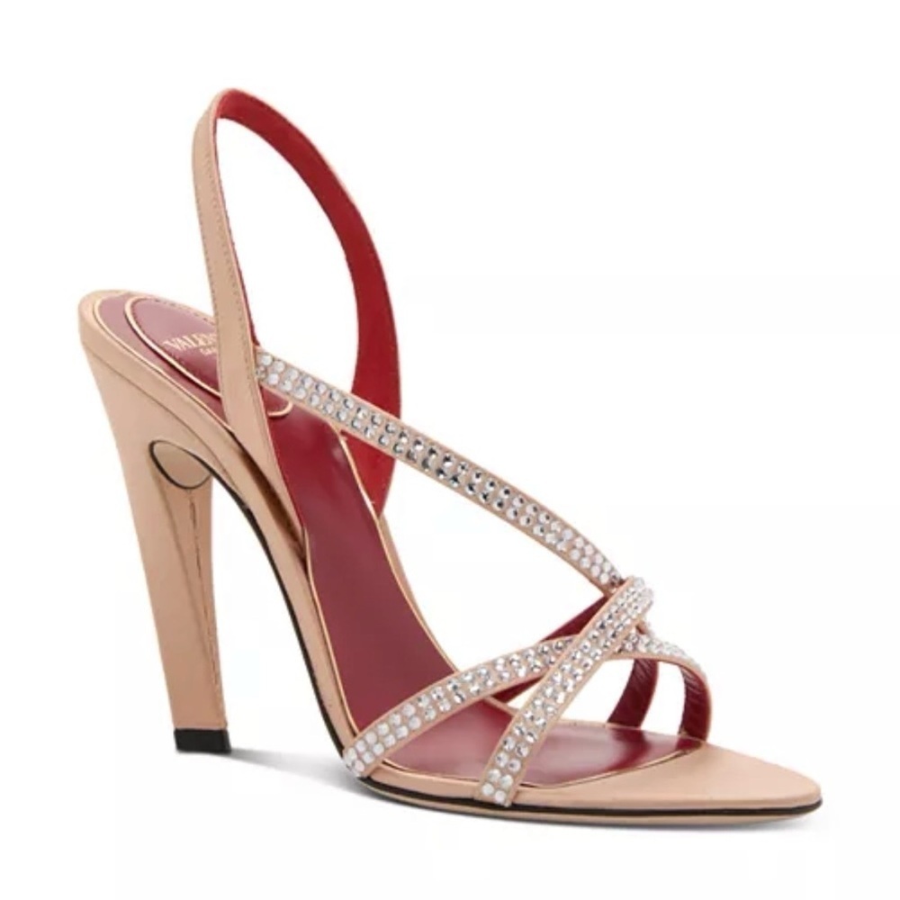 Valentino Garavani Dans Le Foyer Satin Sandal With Crystals 105 mm Size EU 38 - Picture 2 of 15